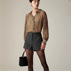 JCrew semi-sheer cheetah blouse with detachable cami. Size 4. New with tags.